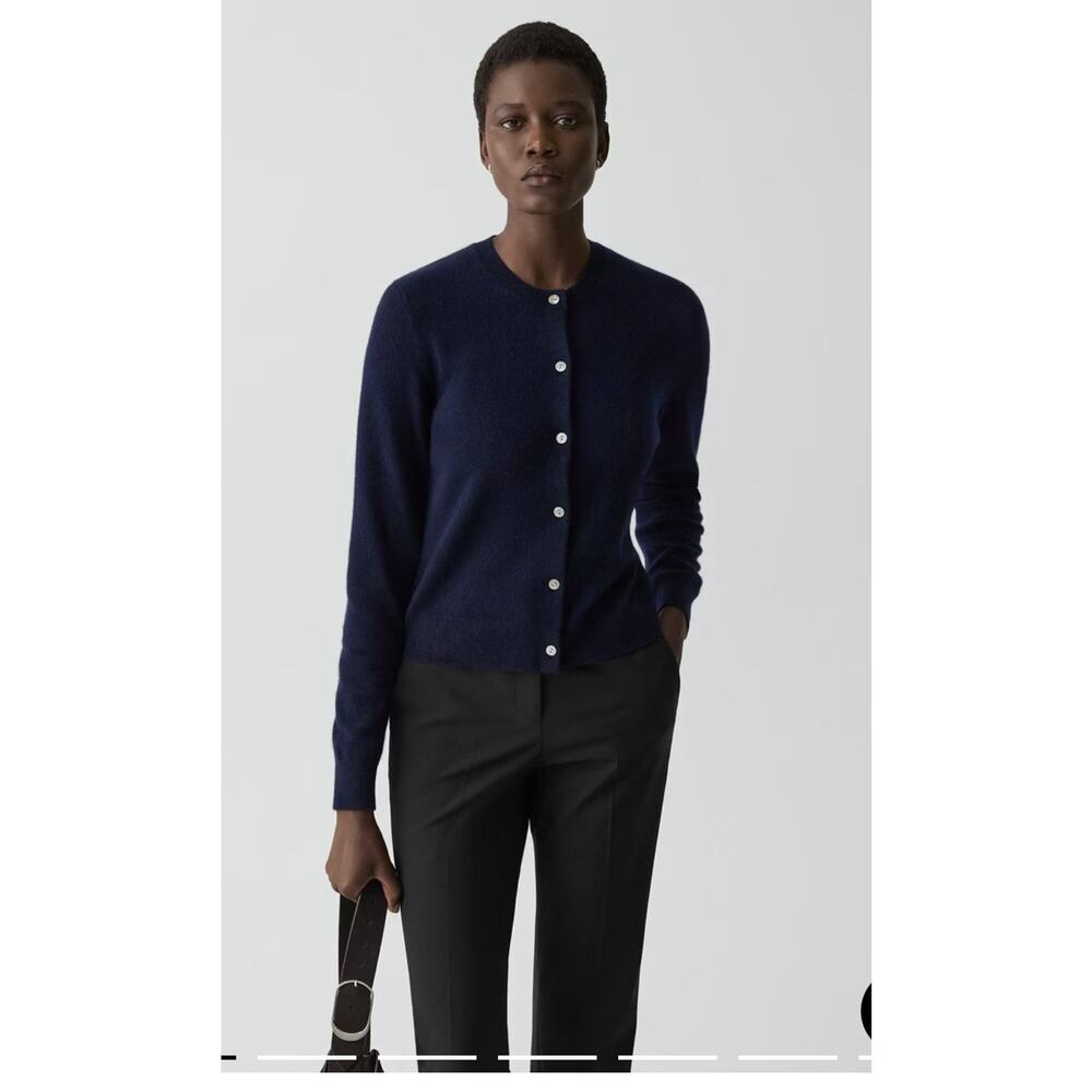 Theory Soft Cashmere Cardigan Sweater Inkwell S